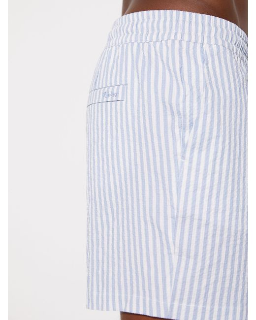 Reiss Bay - Soft Blue/white Seersucker Stripe Swim Shorts, M for men
