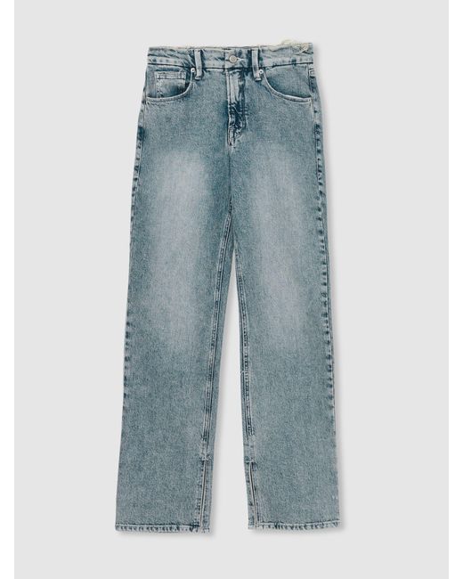 GOOD AMERICAN Blue Icon Inseam Slit Jeans Cotton Plain