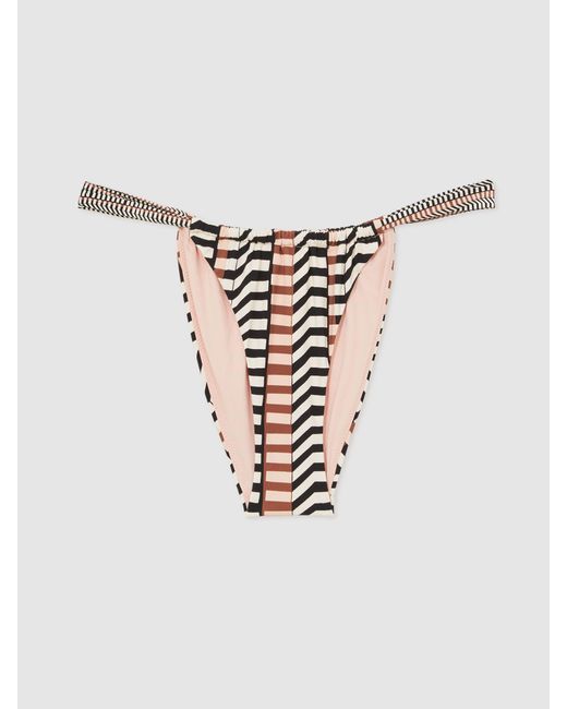 Reiss Brown Chevron Stripe Bikini Bottoms