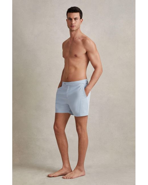 Reiss Blue Sun Plain Swim Shorts for men