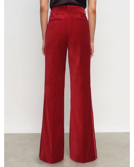 Reiss Petite Velvet Tuxedo-Stripe Flared Trousers