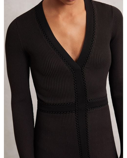 Reiss Natural Chocolate & Knitted Dress