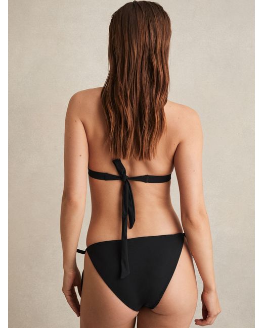 Reiss Black Triangle Halter Neck Bikini Top