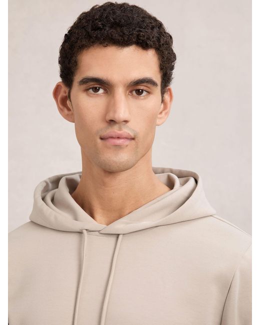 Reiss Natural Interlock-Jersey Drawstring Hoodie for men