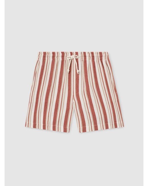 Reiss Multicolor Stone Striped Drawstring Shorts for men