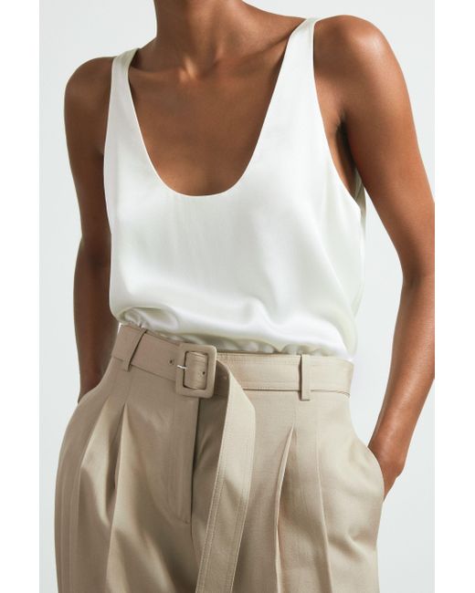 ATELIER Natural Belted Wide Leg Trousers