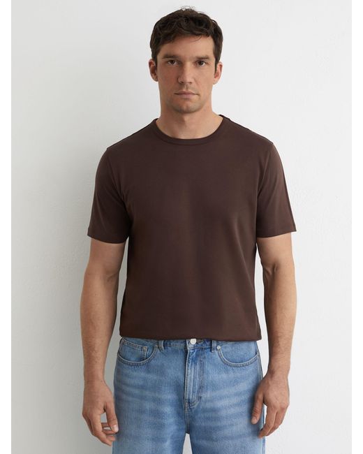 Reiss Red Mercerised-Cotton Crew-Neck T-Shirt for men