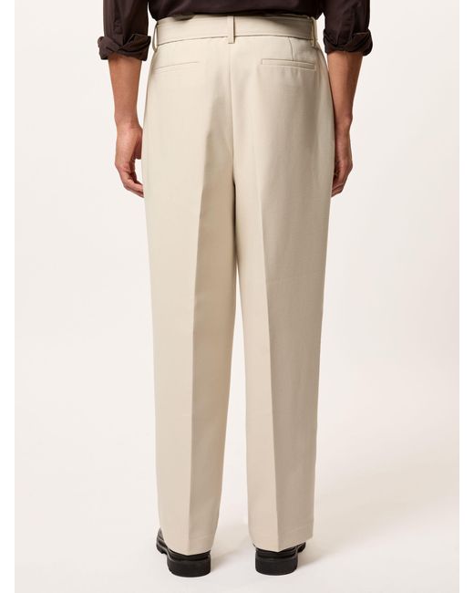 Reiss Natural Monogram Relaxed-Fit Belted Trousers for men