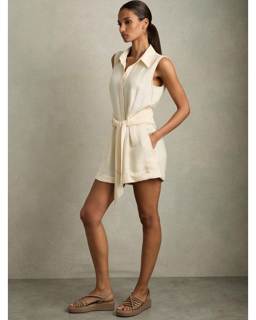 Reiss Natural Lana Sandals Leather Plain