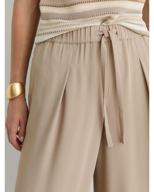Reiss Natural Neutral Aimee Petite Drawstring Wide-Leg Trousers