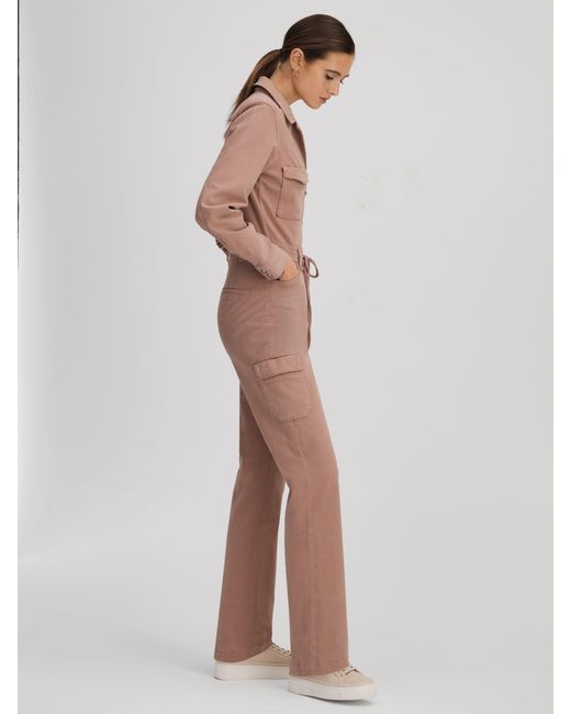 PAIGE Natural Denim Jumpsuit