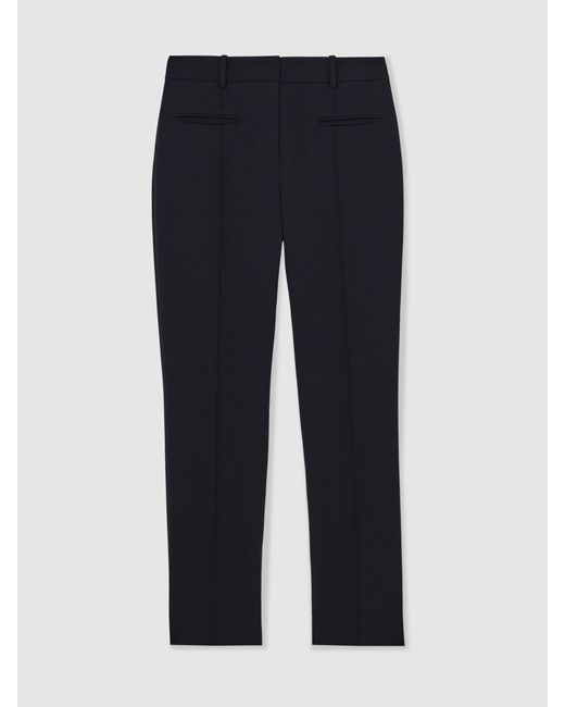 Reiss Black Pintuck Tapered Trousers