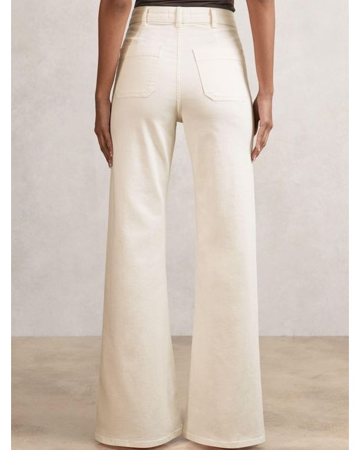 Reiss Natural Petite Patch-Pocket Flared Jeans