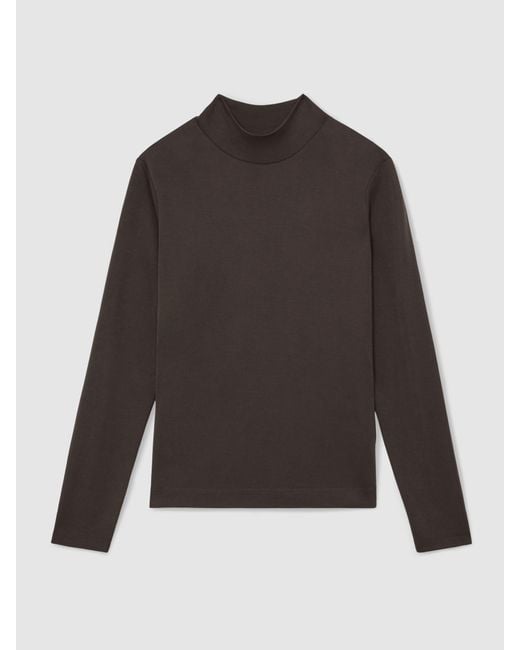 Reiss Multicolor Lyocell-Blend Funnel-Neck Top