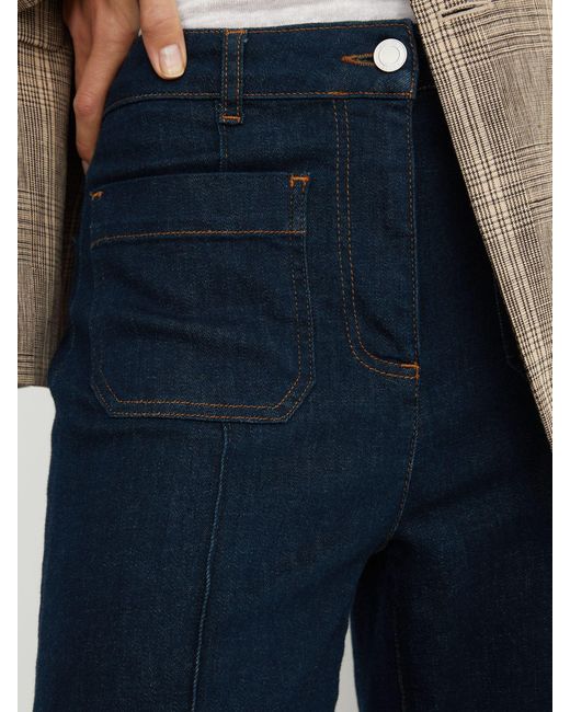 Reiss Sakura - Dark Blue Petite Patch-pocket Flared Jeans, Us 20