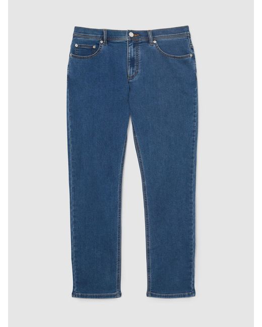 Reiss Blue Soft-Stretch Straight-Leg Jeans for men
