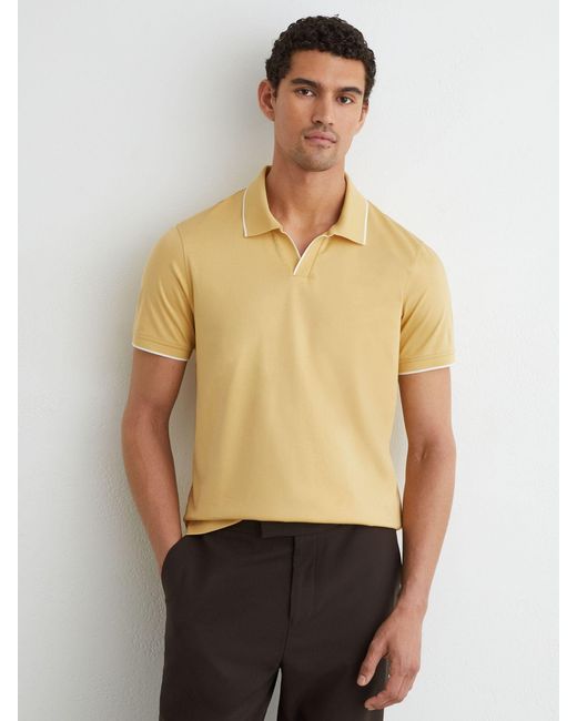 Reiss Natural Air-Water Cotton Tipped Polo Shirt for men