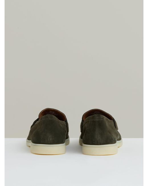 Reiss Green Suede Slip On Tassel Loafers for men