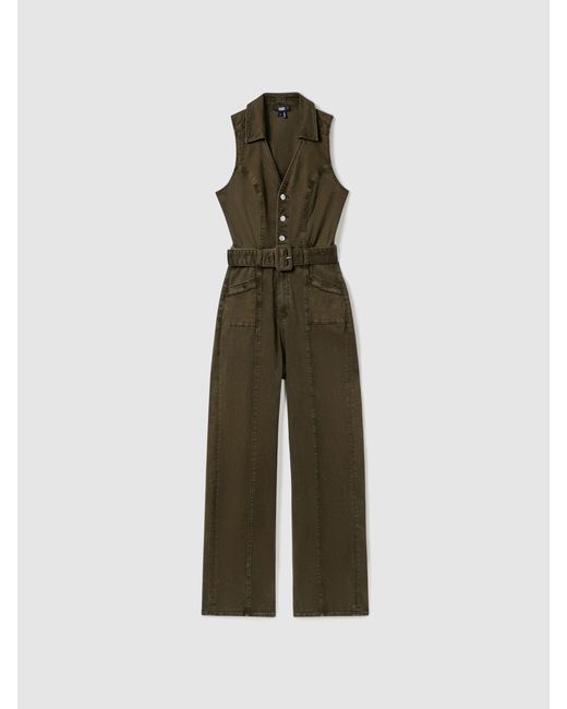 PAIGE Green Denim Jumpsuit