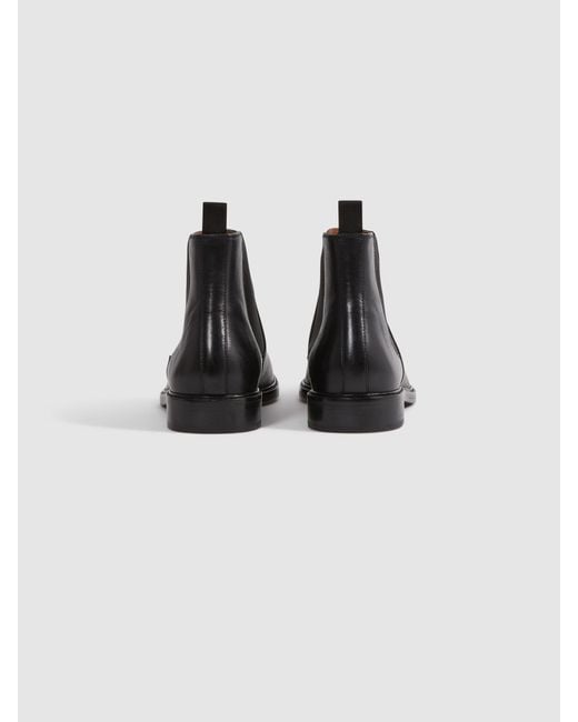 Reiss Black Leather Chelsea Boots for men