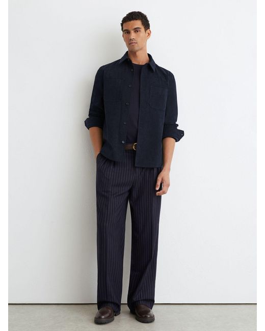 Reiss Blue Townie - Navy Corduroy Twin-pocket Overshirt, Xs for men
