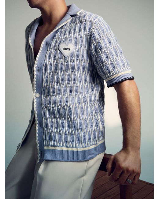 Reiss Blue Soft & Tom Daley-Knit Shirt for men
