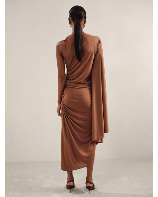 H&m Draped Jersey Dress Magda Butrym Beige Luxury Designer Collection Coveti