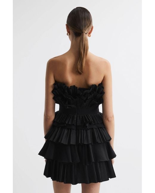 Acler Elsher - Strapless Tiered Mini Dress, Black