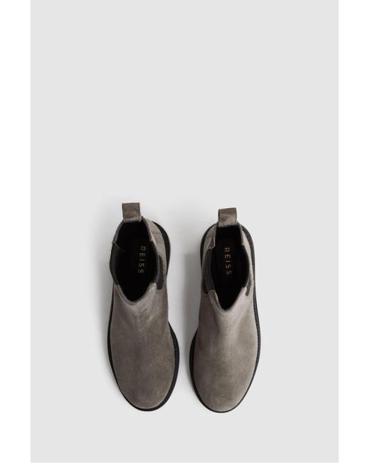 Reiss Gray Thea - Grey Suede Chelsea Boots, Uk 4 Eu 37