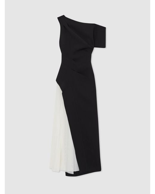 Acler White Cream Midi Dress With Contrast Skirt