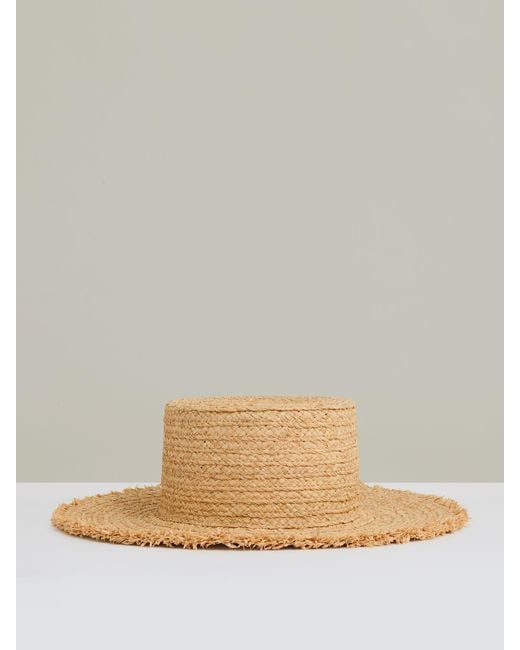 Reiss Natural Straw Boater Hat, S & M