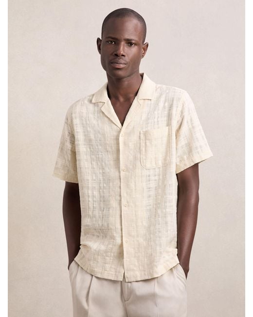 Les Deux Natural Deux Cotton Textured-Weave Shirt for men