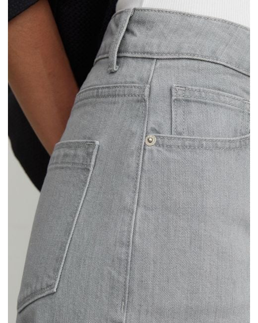 Reiss Gray Selin Mid-Rise Straight-Leg Jeans
