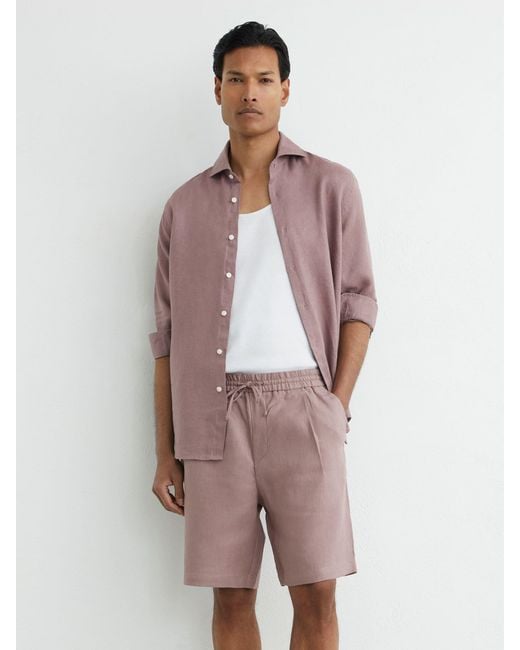 Reiss Multicolor Linen Drawstring Shorts for men