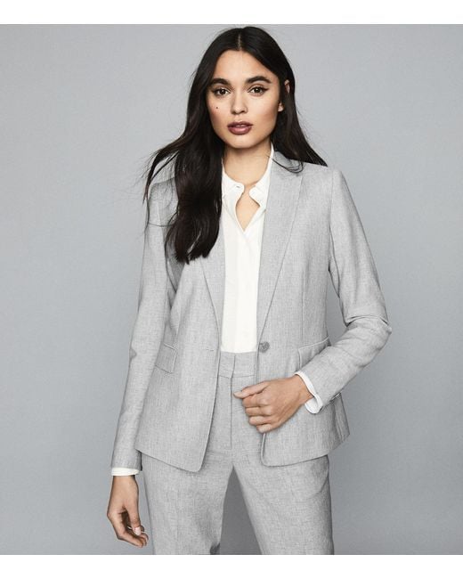Grey tailored store blazer womens