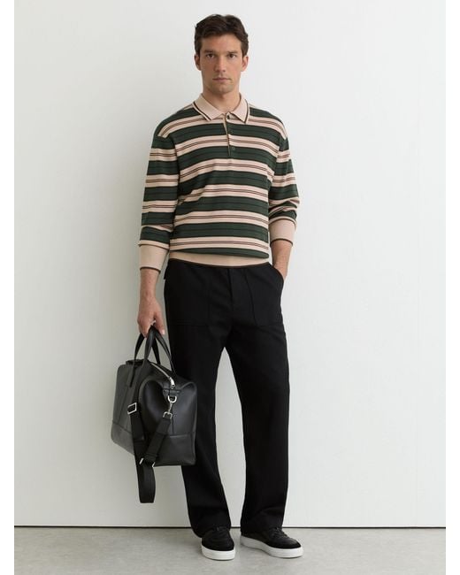 Reiss Multicolor Rugby-Stripe Half-Button Jumper for men