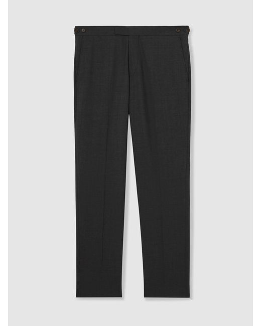 Reiss Black Tailored Fit Wool-Blend Tailored-Fit Suit Trousers for men