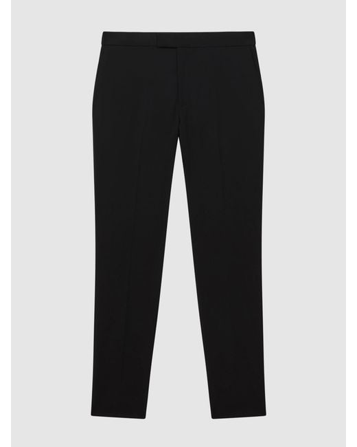 Reiss Natural Found - Black Slim Fit Drawcord Trousers, 30w X 31l (uk 30 R) for men