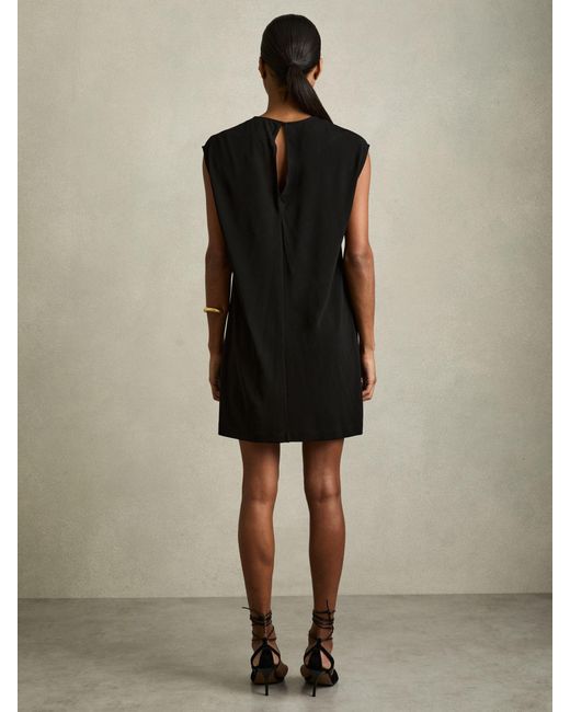 Reiss Black Corset Jersey Mini Dress