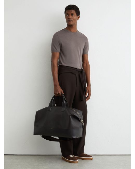 Reiss Brown Cotton- Crew-Neck Modern-Fit T-Shirt for men