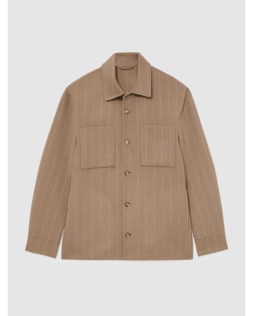 Reiss Natural Gano Wool-Blendd Twin-Pocket Overshirt for men