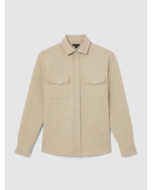 Reiss Natural Mcshane Twin-Pocket Button-Through Overshirt for men