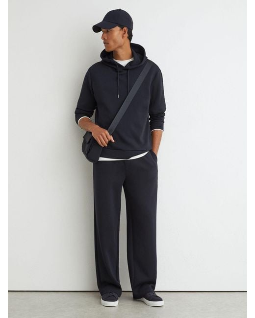 Reiss Blue Premium Interlock Hoodie for men