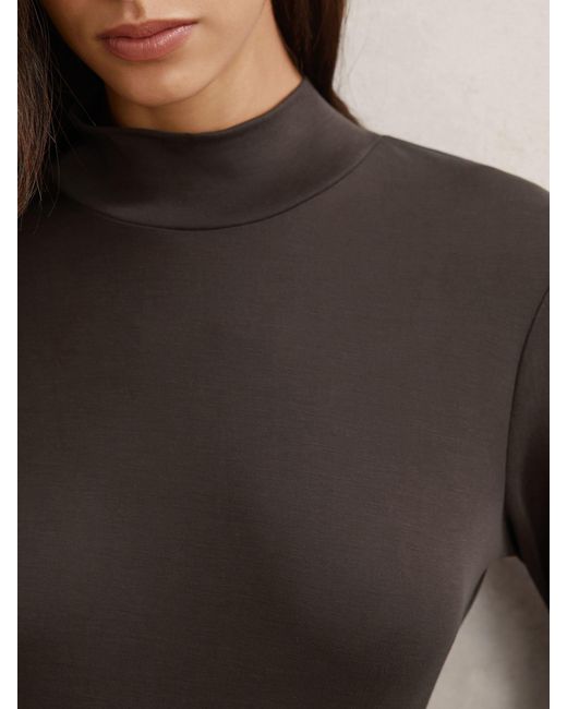 Reiss Multicolor Lyocell-Blend Funnel-Neck Top