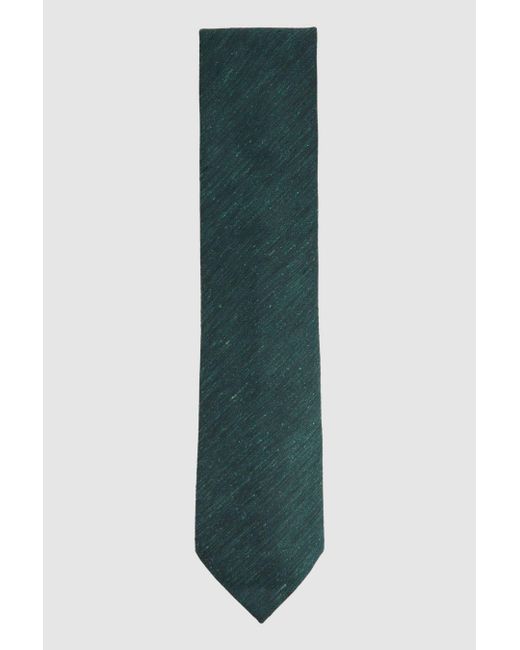 Reiss Giotto - Hunting Green Textured Silk Blend Tie for men