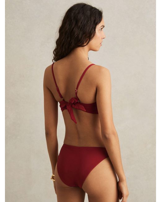 Reiss Red Fixed-Side Bikini Bottoms