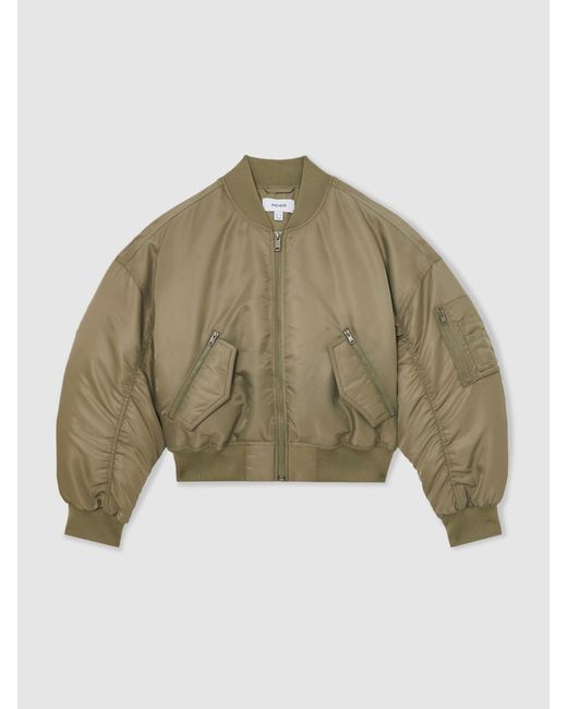 Reiss Black Technical Puffer Bomber Jacket