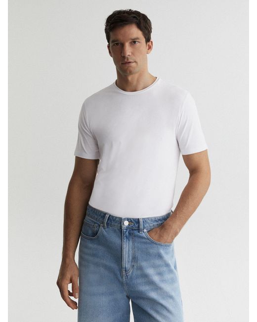 Reiss White Stretch-Cotton Slim-Fit T-Shirts 2 Pack for men
