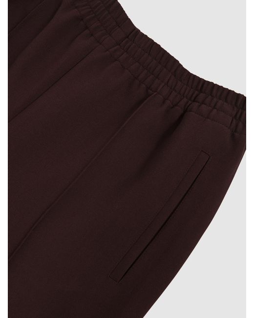 Reiss Red Robyn - Burgundy Wide-leg Elasticated-waist Trousers, Us 6 L