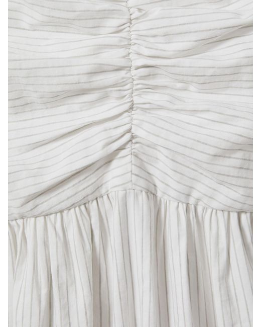 Anna Quan White Cotton Striped Maxi Dress